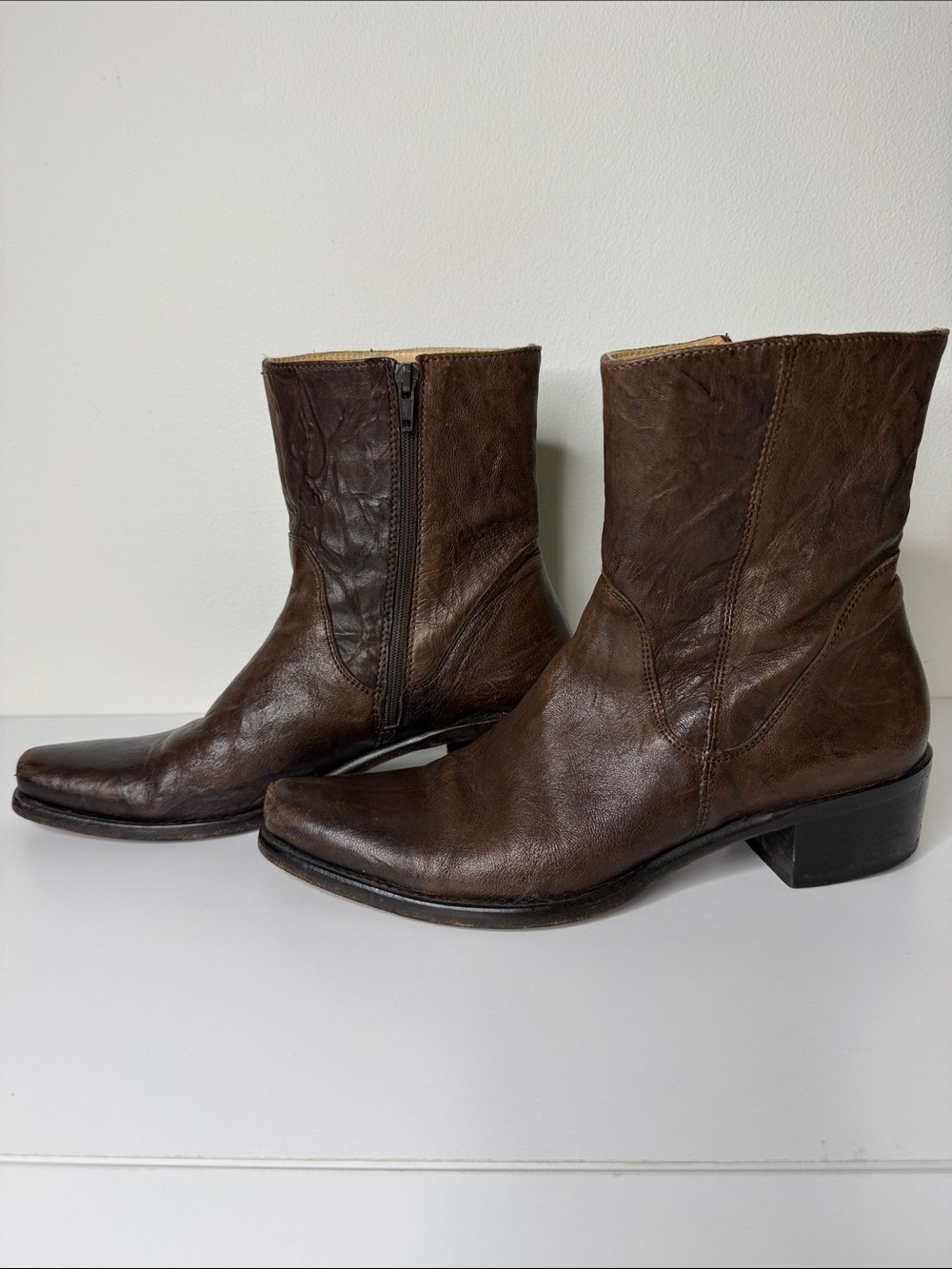 Kenneth Cole Brown Leather Ankle Boots 8.5